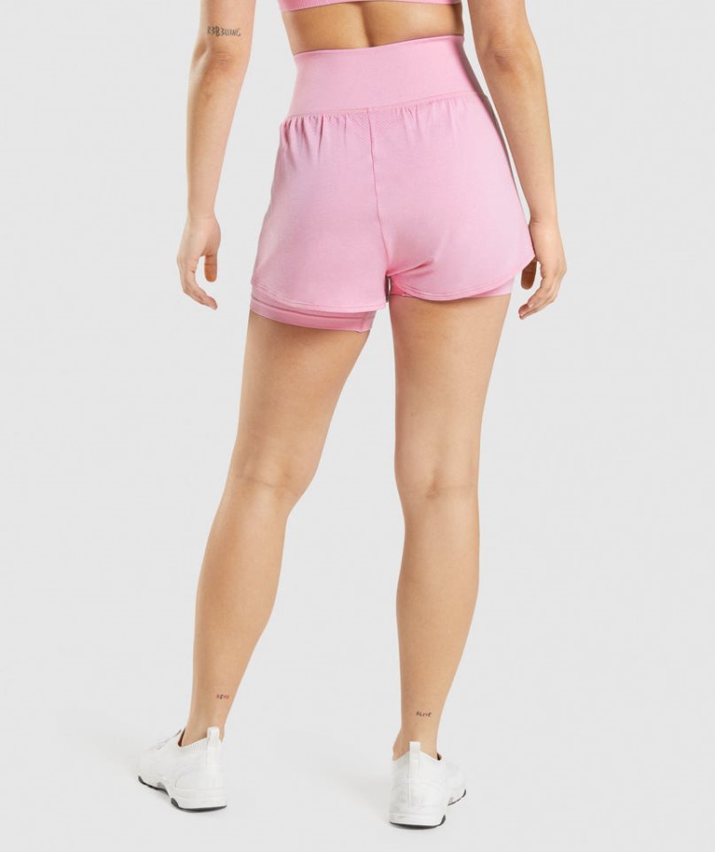 Women's Gymshark Vital Seamless 2.0 2-in-1 Shorts Pink | NZ 3PHJEF